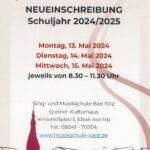 Neueinschreibung für das Schuljahr 2024/2025