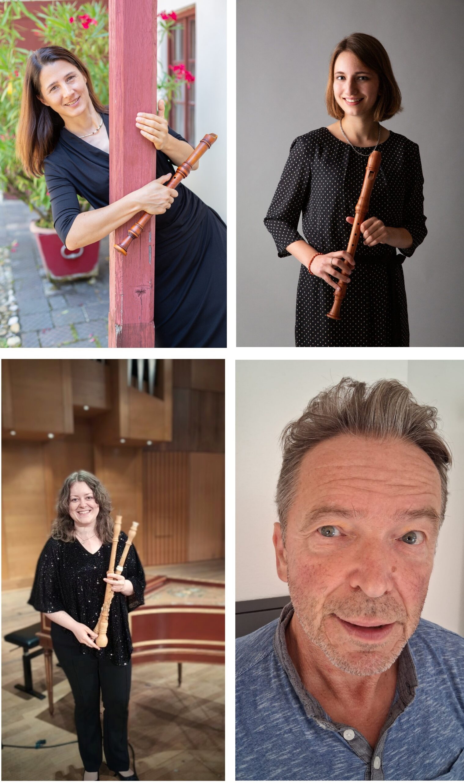 Johanna Mürnseer (Blockflöte), Judith Geißler-Herzog (Blockflöte), Corinna Jöbstl (Barockoboe) und Peter Wolff (Cembalo)